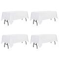 White Rectangle Tablecloth 60x84 Inch - Pack of 4 - Perfect for 4ft Tables - Variation: White / 4PCS 60x84 Inch Rectangle