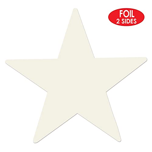 White Foil Star Cutouts - 72-Pack 5 Inch Patriotic Party Decorations