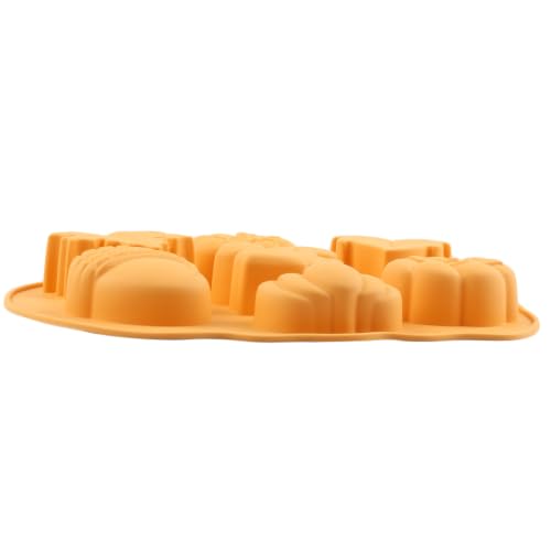 Fall Harvest Silicone Chocolate Molds - 7 Cavity Pumpkin Squirrel Leaf Acorn
