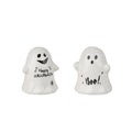 White Halloween Ghost Salt and Pepper Shaker Set - Happy Halloween & Boo! - Servette Home
