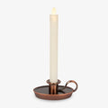 Flickering Flameless Window Taper Candle - Ivory & Bronze, 1 x 9.75 inches, Battery Operated with Timer, Remote Ready Christmas Holiday Decor