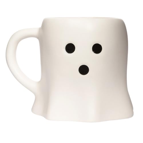 Ghost Halloween Mug 12oz - Ceramic Spooky Coffee Cup for Tea & Seasonal Brew - White Variant