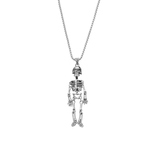 Skeleton Car Mirror Charm - Movable Joints Halloween Skull Hanging Ornament, Rearview Decor