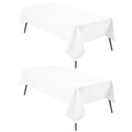 2 Pack White Rectangle Tablecloths 70 x 140 Inches Waterproof & Spillproof