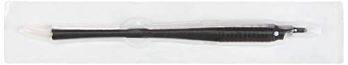 Mellie's Signature Microblading Eyebrow Pen (Pack of 10) - Disposable Microblading Pen with Sterilized Blade, Comfortable Rubber Grip and Pigment Sponge for Flawless Bro (U18.18mm, Black)