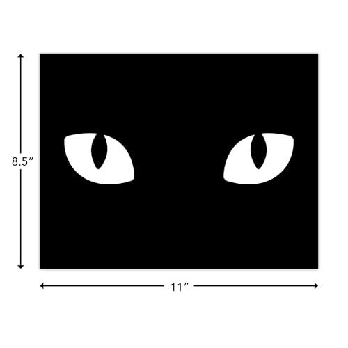 Laminated Cat Eyes Sign - 8.5x11 Inches, Glows Under Black Light - Home Decor & Gift - Variation: Cat Eyes Laminated Sign