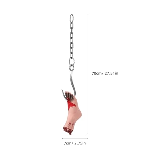 Halloween Hanging Bloody Body Parts Decor - Chained Feet Horror Prop