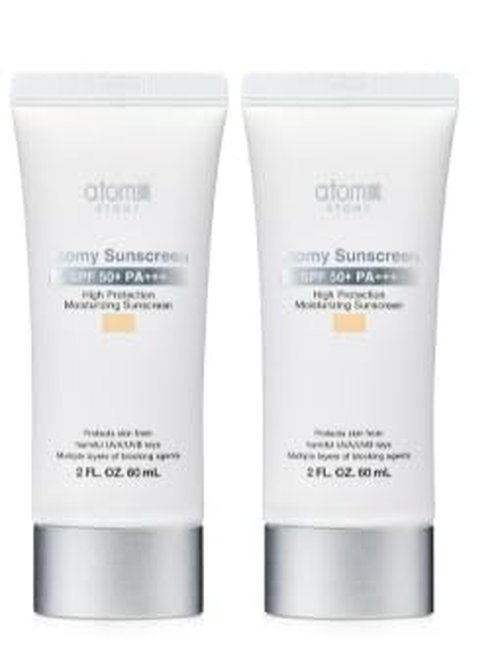 Sunscreen (Beige, White) SPF 50+ PA+++, High Protection Moisturizing sun Cream 2 fl.oz.(60ml) x 2pack (Beige)
