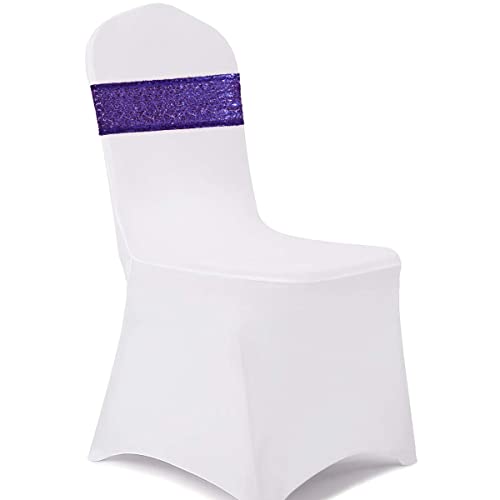 Purple Sequin Chair Sashes - Pack of 30 Wedding & Party Bow Ties - Eternal Beauty