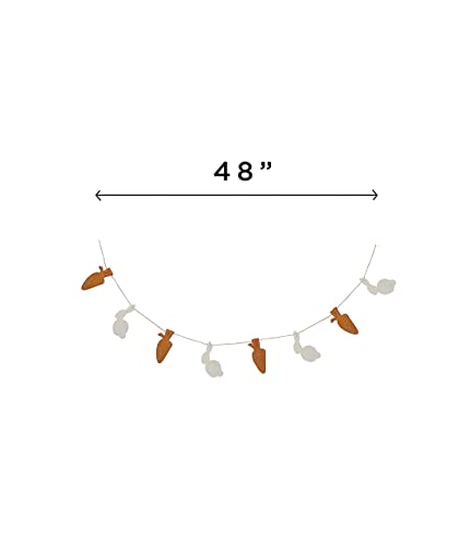 Handmade Wool Felt Easter Bunny & Carrot Garland - 48-Inch Wall & Table Decor