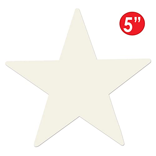 White Foil Star Cutouts - 72-Pack 5 Inch Patriotic Party Decorations