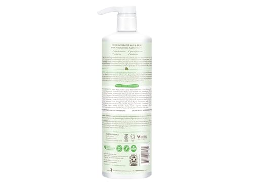Babo Botanicals Swim & Sport Citrus Mint & Passion Fruit Shampoo & Wash - Purifying Cleanser for hair & body- Removes chlorine & sweat - For all ages - Scented with Citrus & Peppermint - 32 oz
