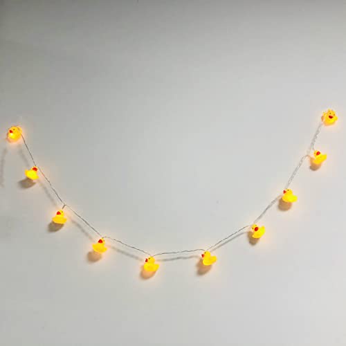 USB Operated LED Duck String Lights - 1.65M, Yellow Ducks for Bedroom & Party Decor - 10 LEDs