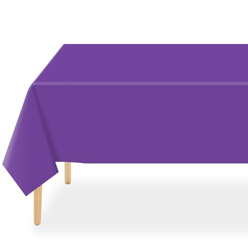 Purple Disposable Plastic Tablecloth 3 Pack 54 x 108 Inches for Events