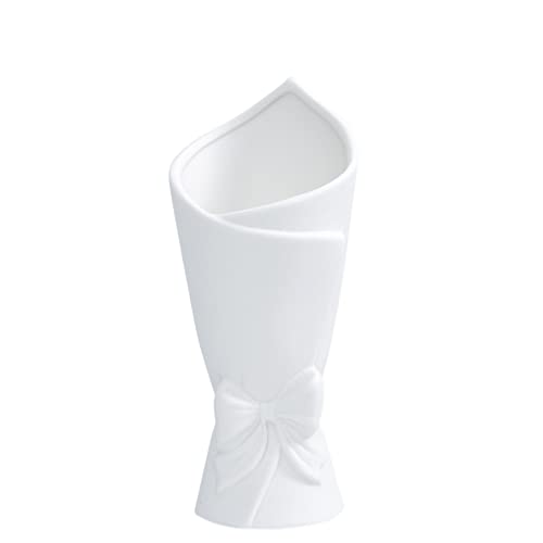 Matte White Bowknot Ceramic Vase - Modern Home Decor, Model B