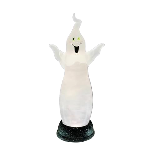 Halloween LED Water Globe with Spinning Ghost and Smoky Water Effect - 13.5 Inch Spooky Night Light