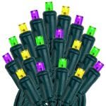 LED Mardi Gras String Lights 50ft - Yellow, Purple & Green - Waterproof Indoor Outdoor Decor