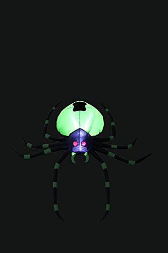 Halloween Inflatable Decorations Bundle with LED Spider Lights - Indoor Outdoor