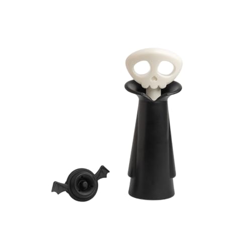 Spooky Skull Wine Saver Pump & Stopper - Halloween Gothic Kitchen Accessory