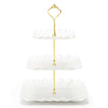 Wavy-Metal-Rod 3-Tier Plastic Cupcake Stand - Square Tiered Serving Tray