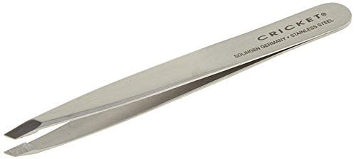 Cricket Beauty Hardware Pro Slant Tweezers - Stainless Steel Hair Removal Tool for Professional Plucking, Eyebrows, Facial Hair, and Ingrown Hair with Superior Grip and Precision Control