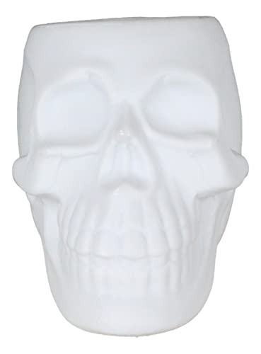 White Skull Wax Melter & Candle Warmer - Gothic Ceramic Oil Burner with Votive Holder