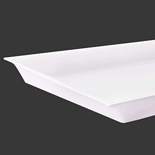 12 Pack White Plastic Serving Trays - Elegant Wedding & Event Platters