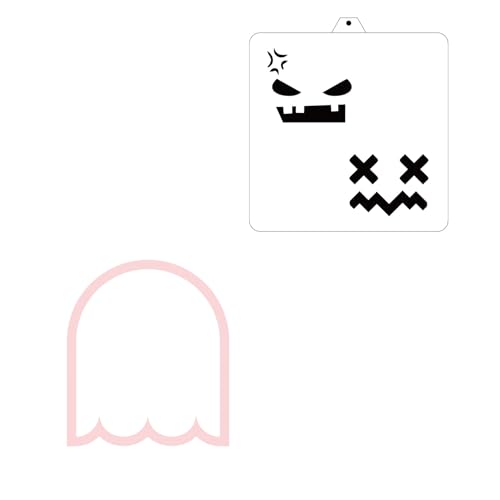 Halloween Ghost Face Cutter and Stencils Bundle - Reusable Spooky Ghost Templates for DIY Halloween Decor - Variation: Ghost Faces