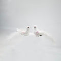 Set of 6 Artificial White Doves with Glitter for Christmas Tree Decor