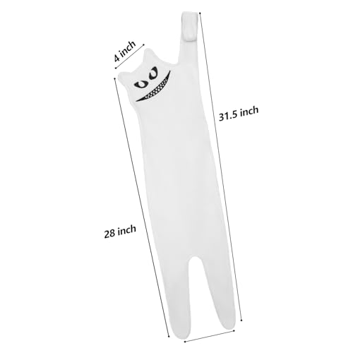 Funny White Cat Hand Towels - Cute Hanging Kitchen Towel - White-1