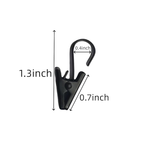 Steel Curtain Light Hooks with Clips for Hanging Decor and Camping