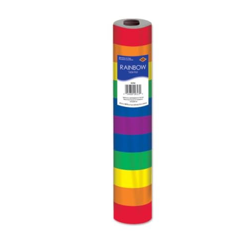 Rainbow Plastic Table Roll for Parties - 40 Inch x 100 Feet, Unicorn & Rainbow Theme