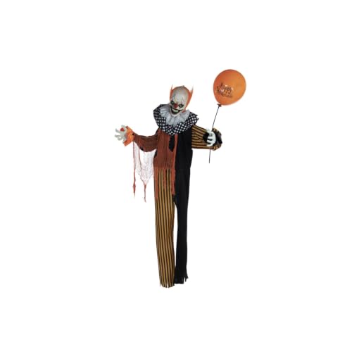 Life-Size Talking Clown Halloween Animatronic - 65 Inch Outdoor Indoor Decoration with Lights & Motion