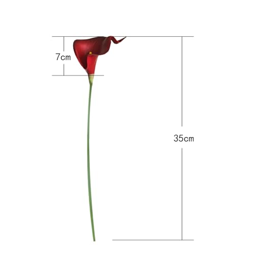 Dark Red Artificial Calla Lily Flowers 20Pcs - Elegant Wedding & Decor Flowers