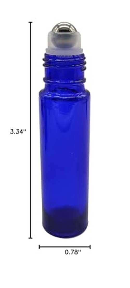BEGIKET 24 Pack Essential Oil Roller Bottles, 10ml Cobalt Blue Roller Bottles with Stainless Steel Roller Balls Leak Proof Roll on Bottles for Travel Perfume Essential Oi