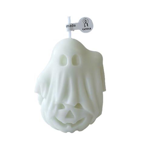 White Halloween Ghost Pumpkin Candle - Fragrant Decor for Home & Table - 2.76 x 2.36 inches
