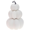 Artificial White Pumpkin Tower Decoration - Fall Autumn Halloween Decor - Variation C