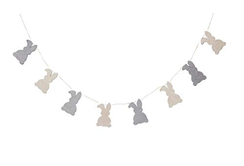 Easter Bunny Felt Garland - Handmade Wool Decor for Spring & Celebrations