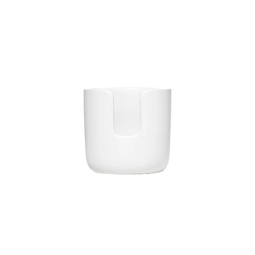 Public Goods Ceramic Cleansing Rounds Holder | Matte White Stoneware Makeup Remover Pad Organizer | Minimalist Bathroom Storage Container for Cotton Rounds | Handmade, Dishwasher Safe