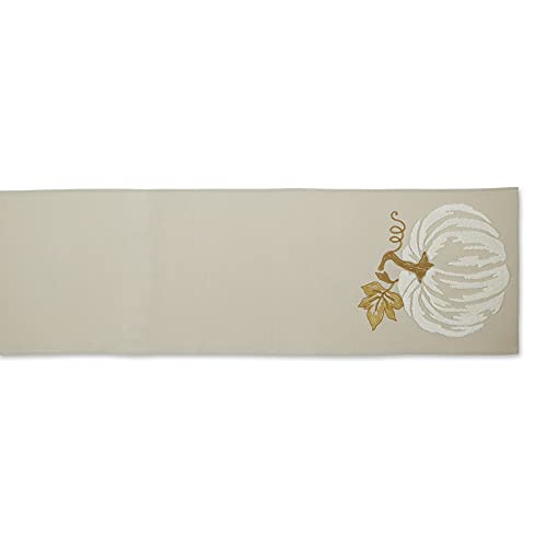 Fall Table Runner with Embroidered White Pumpkin - 14x70 Inches, Thanksgiving Decor Variation of THIS listing