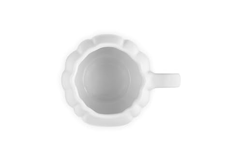Le Creuset Pumpkin Mug with Lid - 14 oz White Stoneware, Seasonal Kitchen Decor