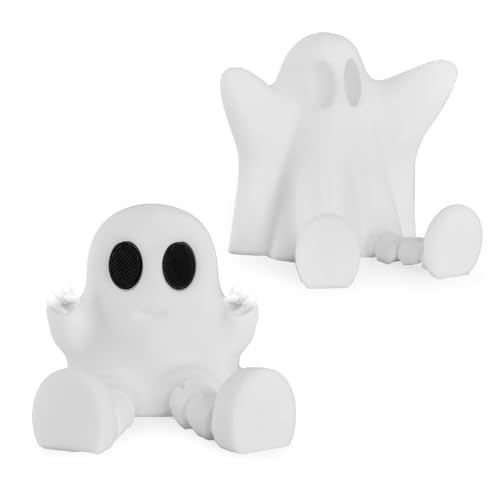 Halloween Ghost Figurine Decor with Chain Legs - Spooky Indoor Home Office Decorations