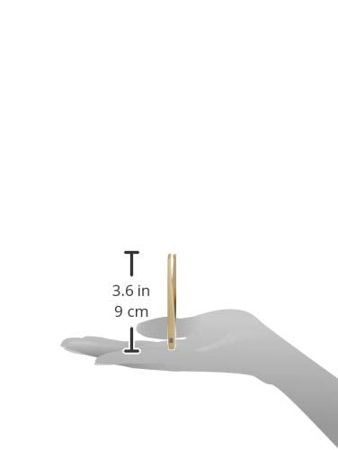 ZWILLING Tweezer Slanted (plucking eyebrows, removing splinters, hand finished, roughened tips, hypoallergenic), Premium, Gold, 3.5 inch