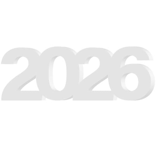 2026 Graduation Sign - White Number Decor for Party & Table Centerpiece