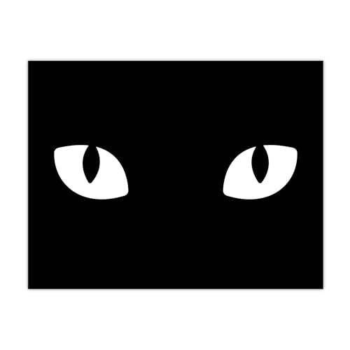 Laminated Cat Eyes Sign - 8.5x11 Inches, Glows Under Black Light - Home Decor & Gift - Variation: Cat Eyes Laminated Sign