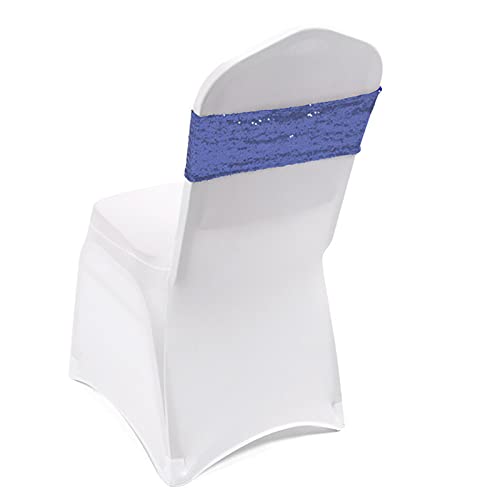 Blue Sequin Chair Sashes Pack of 50 Stretchable Wedding & Party Decor