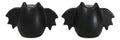 Black Bat Wings Salt and Pepper Shakers Set Ceramic Halloween Kitchen Decor