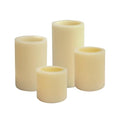 Ivory 3x3, 4, 5 & 6 Inch Flameless LED Candles with Timer - 4 Pack