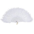 White Vintage Feather Fan 20s Flapper Dance Accessory for Gatsby & Roaring 20s Parties