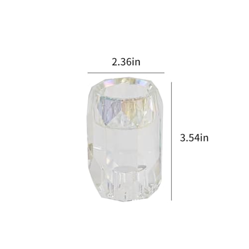 Crystal Candle Holders Set of 2 – Elegant Crystal Glass Tealight and Taper Candle Stands for Weddings and Parties